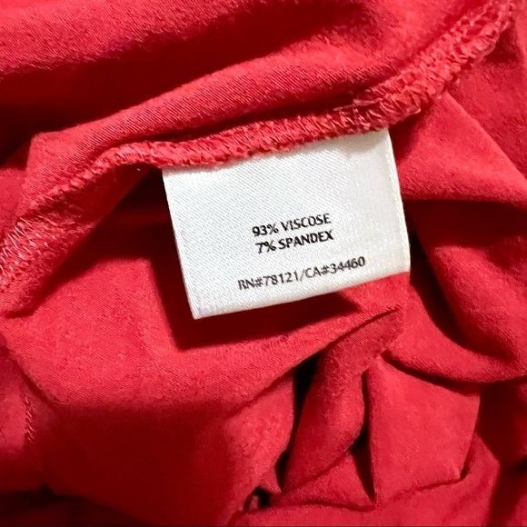 Eileen Fisher Coral Red Viscose Jersey Top long sleeve womens size M - Picture 9 of 10